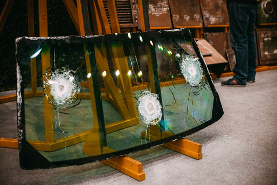Bulletproof glass after results of various calibers