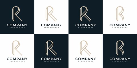 Set of monogram r logo design