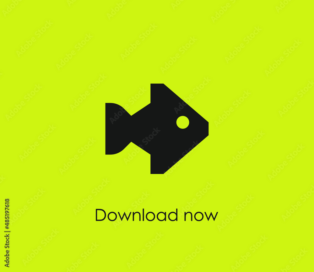 Poster fish vector icon. editable stroke. symbol in line art style for design, presentation, website or app