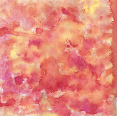 Obraz na płótnie Canvas abstract red and yellow watercolor background with splashes