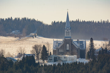 Fototapeta premium Nice church on the Canadian countryside in the province of Quebec