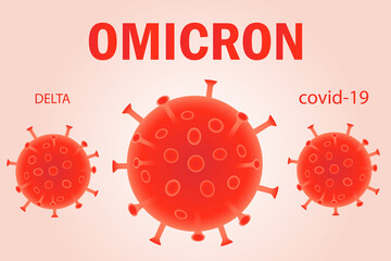 Omicron coronavirus variant sars ncov 2021 2022.Omicron B.1.1.529 Strain.South Africa Coronavirus variant. illustration