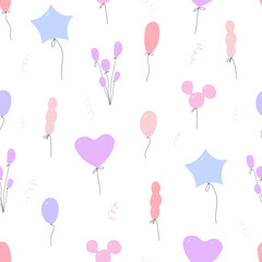 Seamless pattern with balloons for greeting cards.