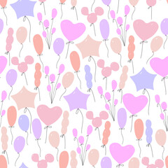 Seamless pattern with balloons for greeting cards.
