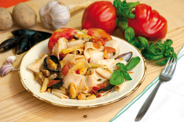 Primi Pesce Lasagne con patate e cozze