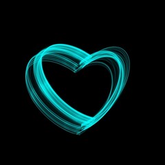 heart of the light on the black background