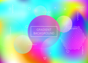 Holographic Shape. Dynamic Flyer. Round Multicolor Backdrop. Hol