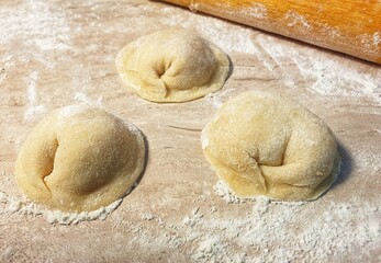 rolling pin and dough