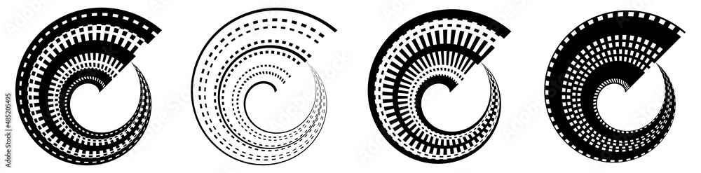 Leinwandbilder set of abstract circle graphic. geometric circle, ring design element. circular, concentric angular 
