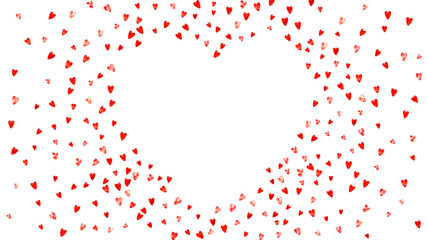 Valentine background with pink glitter hearts. February 14th day. Vector confetti for valentine background template. Grunge hand drawn texture.