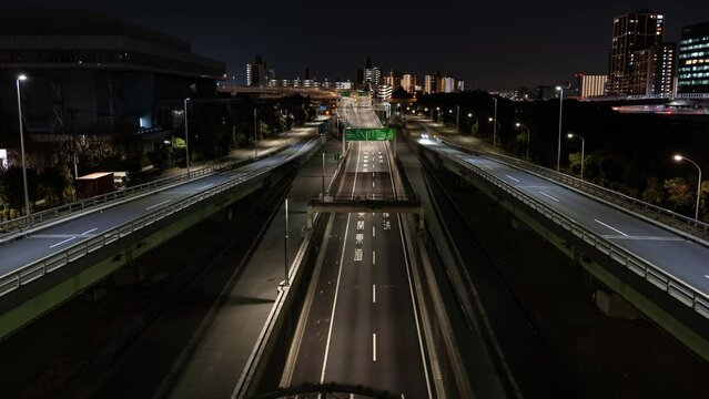 東京都品川区より望む首都高中央環状線(C2)のタイムラプス映像（ズームイン）