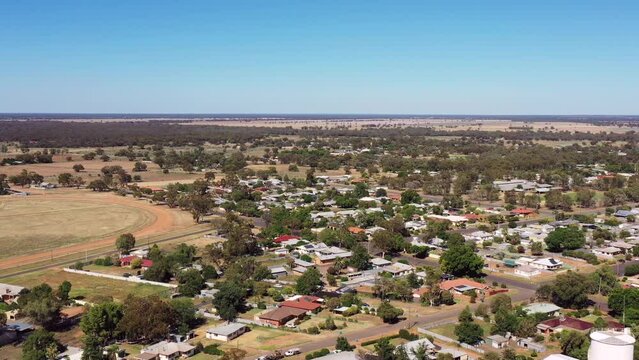 Downtown of Nyngan town in Outback Australia &ndash; rural remote shire 4k.
