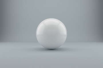 3d close-up rendering of white sphere on white background.