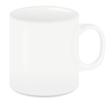 white cup mock up template on white