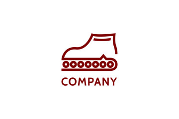 Tank shoes red outline initilas elegant and modern logo concept