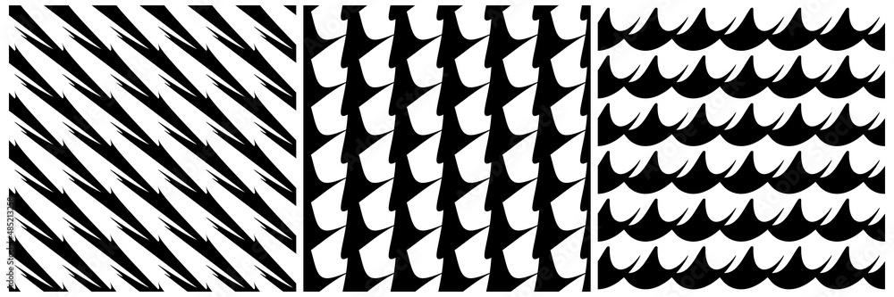 Poster set of 3 seamless pattern, texture vector