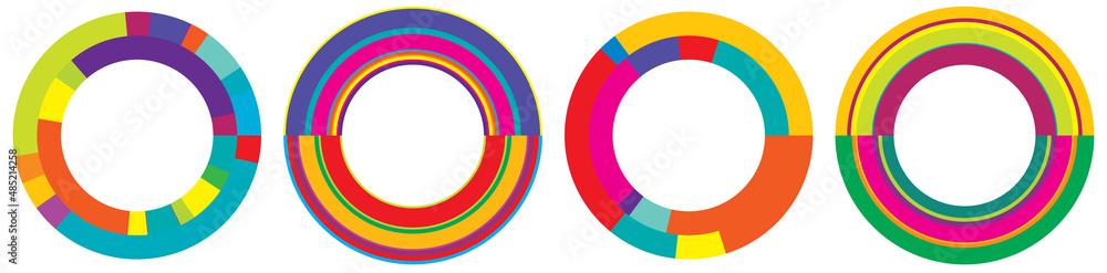 Leinwandbilder set of abstract circle graphic. geometric circle, ring design element. circular, concentric angular 