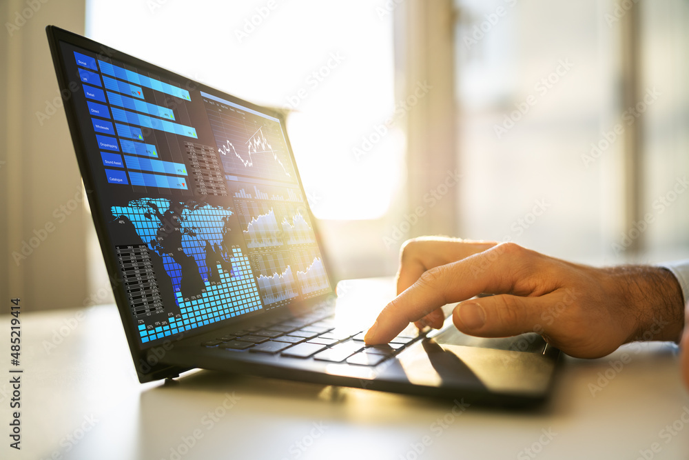 Poster kpi data analyst dashboard. information technology