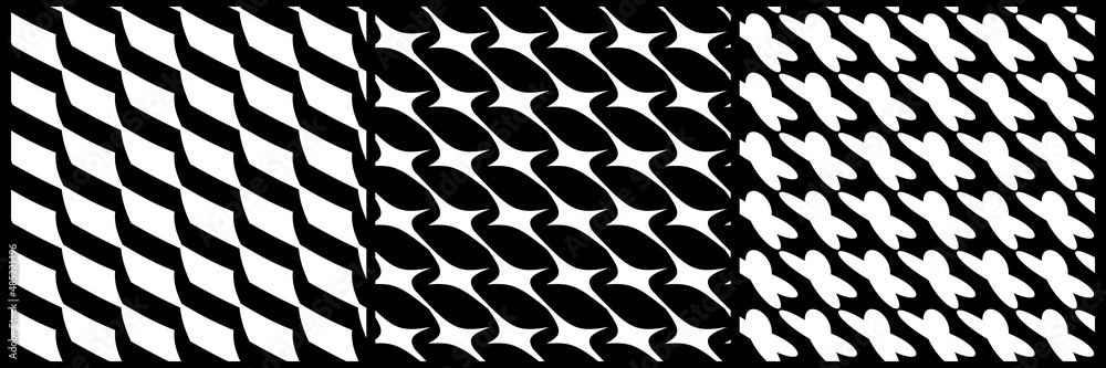 Poster set of 3 seamless pattern, texture vector