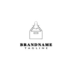 Obraz premium cabinet logo cartoon icon design template black isolated vector