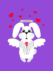 rabbit with heart, rabbit valentines day