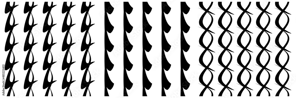Aufkleber set of 3 seamless pattern, texture vector