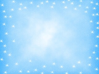 blue christmas background with snowflakes, abstract winter blue gradient background with white snowflakes and copy space for text, blank template for new year or winter design, postcard, banner, wallp