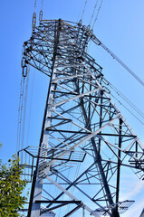 丹沢山地の高松山　高松山ハイキングコースを通る送電線　田代幹線
