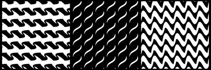 Set of 3 seamless pattern, texture vector
