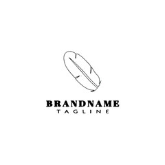 feather logo cartoon design template icon black isolated vector illustration