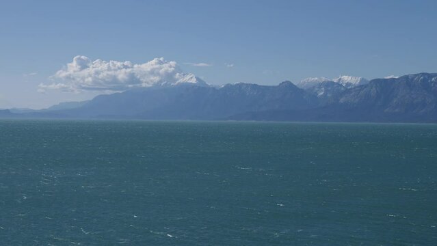 touristic cliff city antalya in mediterranean turkey coastline by the mediterranean sea with mountains