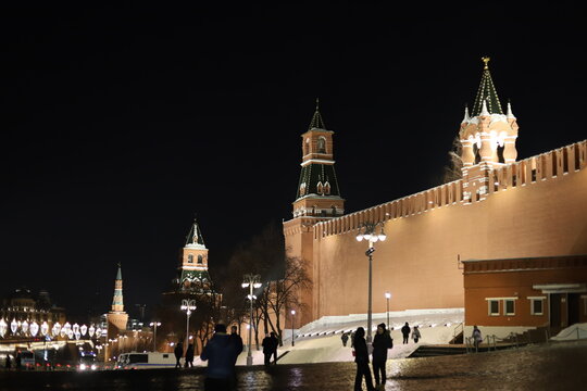 The kremlin in winter at night