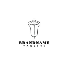 feather logo cartoon design template icon black isolated vector illustration