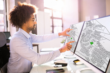 Cadastre Map And City Building Survey