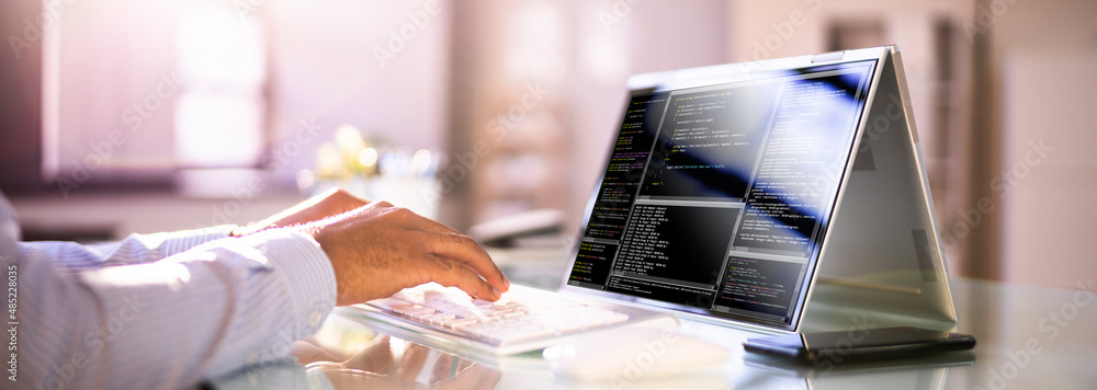 Aufkleber Programmer Or Coder At Office Desk