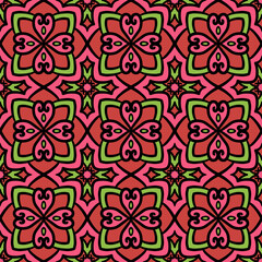 タイルアート(暖色・花)