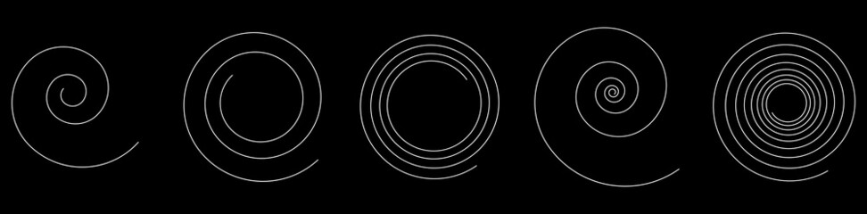 Spiral design element. Swirl, twirl, vortex, vertigo icon and symbol - obrazy, fototapety, plakaty