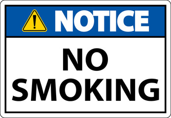 Notice No Smoking Symbol Sign On White Background
