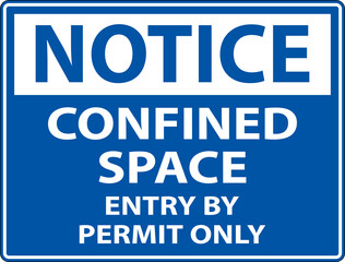 Notice Confined Space Entry By Permit Only Sign