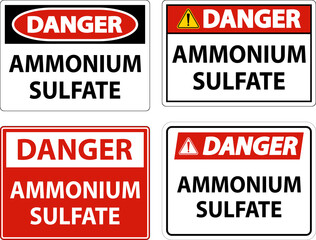 Danger Ammonium Sulfate Symbol Sign On White Background