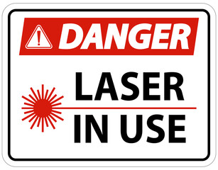 Danger Laser In Use Symbol Sign On White Background