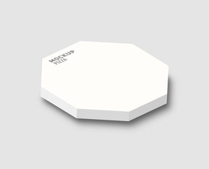 3D realistic octagonal box for your design and logo. Octagonal box view from above mock up. - obrazy, fototapety, plakaty
