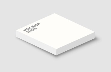 White pizza box top view. Empty package boxes and delivery packages mockup 3d.