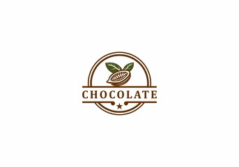 Fototapeta premium chocolate logo template vector, icon in white background