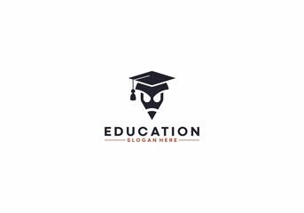 education logo template vector, icon in white background