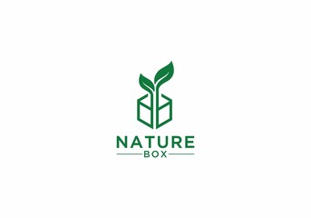 nature box logo template in white background