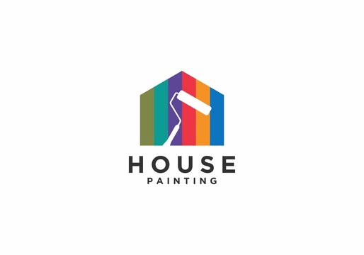 house painting logo template in white background