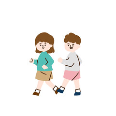 歩く男女のこども