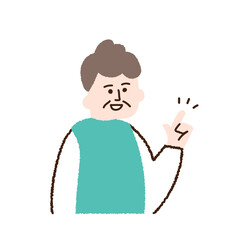 閃いた高齢男性