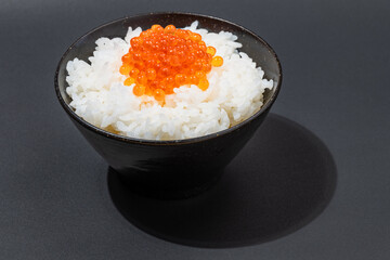 白米の上のいくら　海鮮料理